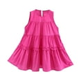 thumbnail image 1 of AUNVITO Girls Sleeveless Round Neck Princess Layer Cake Dress Summer Solid Color Casual Sweet Casual Wear, 1 of 7
