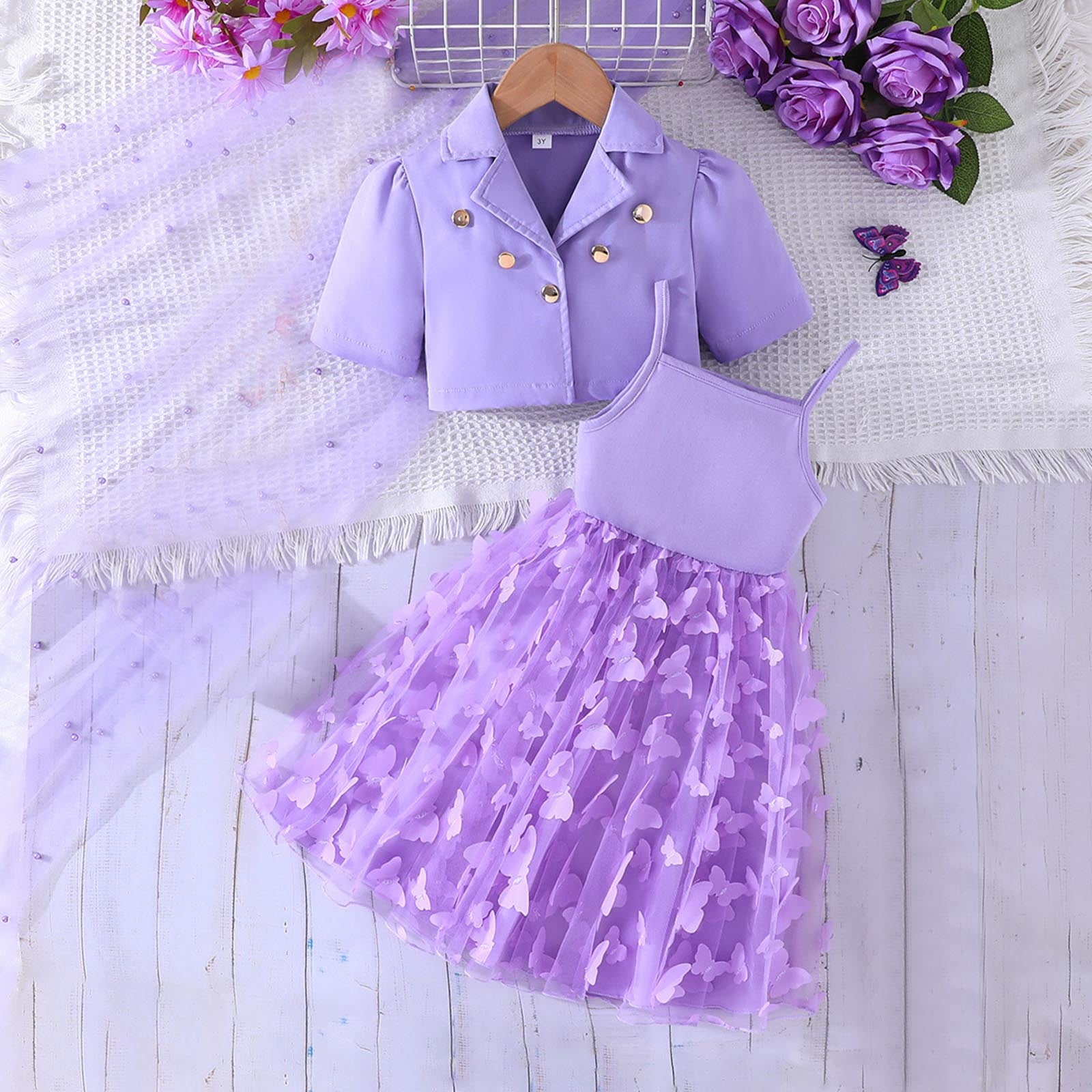 Girls Casual Outfit Girls Autumn Elegant Outfit Two-Piece Set