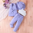 thumbnail image 1 of AUNVITO Girls' Solid Color 4-Piece Set | Blazer, Pants, Tank & Hat | Versatile Stylish Outfit, 1 of 9