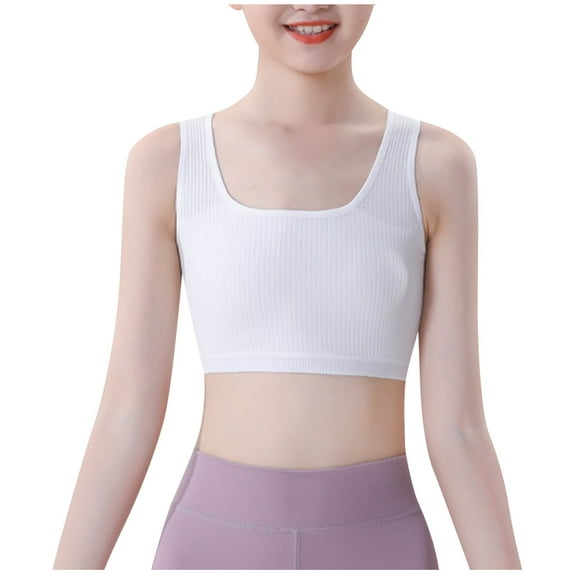 AUNVITO Girls Sports Bra Anti-Shock Comfortable Wire-Free Lightweight Built-in Padding Breathable Athletic Activewear Top