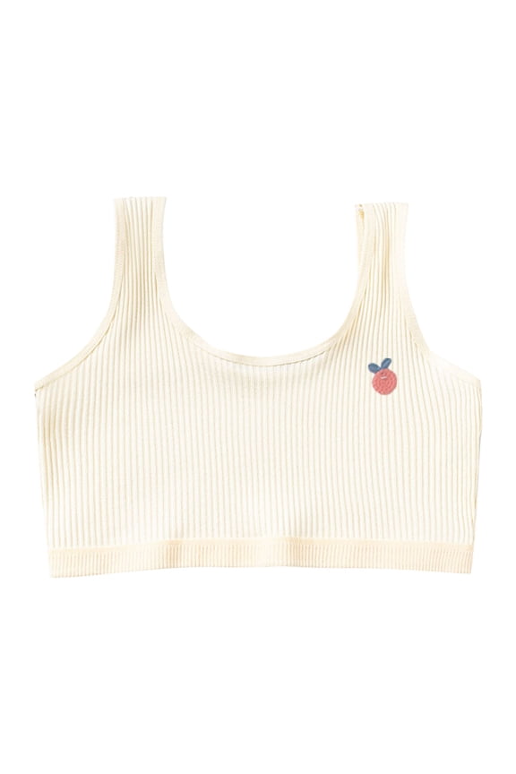 Girls Sports Tank Top Supportive Comfortable Breathable Double-Layer 100% Cotton Mid-Length Athletic Undershirt