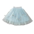 thumbnail image 1 of AUNVITO Girls Summer Casual Mesh Tutu Skirt Solid Bow Layered Lined Half Slip, 1 of 7