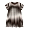 thumbnail image 1 of AUNVITO Girls Summer Casual Striped Dress Cute Round Neck Short Sleeve, 1 of 9