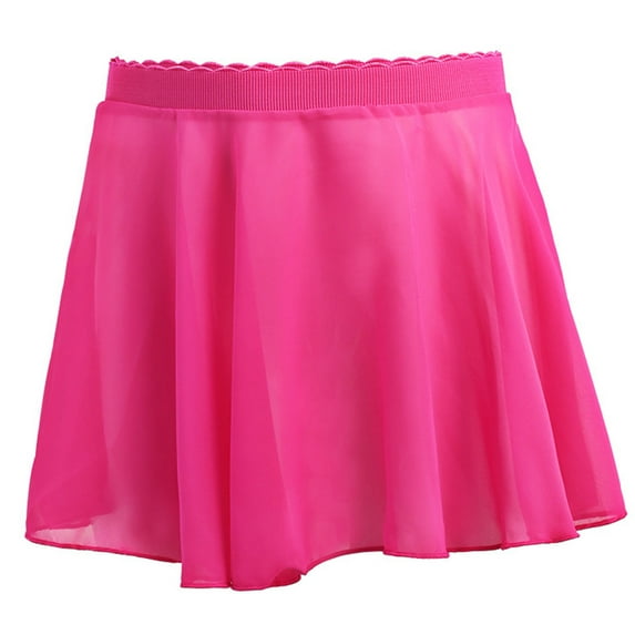 AUNVITO Girls Summer Chiffon Casual Dance Practice Short Skirt Solid Color Active Wear