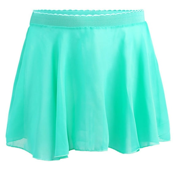 AUNVITO Girls Summer Chiffon Casual Dance Practice Short Skirt Solid Color Active Wear