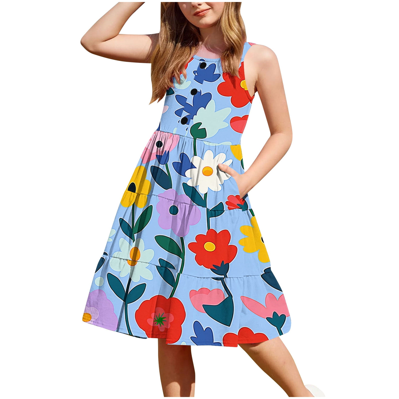 KIDS HIGH LOW HEM DRESS 12-14 BAMBINO BLISS main image 1
