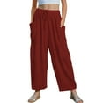 thumbnail image 1 of AUNVITO Girls Summer High Waisted Wide Leg Pants Solid Loose Casual Palazzo Lounge Trousers, 1 of 9