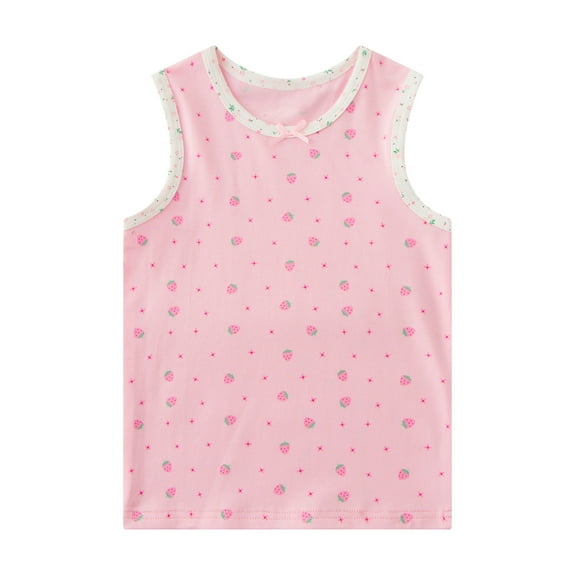 AUNVITO Girls Summer Sleeveless Printed Tank Top 100% Cotton Lightweight Casual Vest