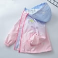 thumbnail image 1 of AUNVITO Girls Windbreaker Loose Fit Ombre Hooded Zip-Front Athletic Jacket 3-15Y | Spring Fall Casual Outerwear with Gradient Color for Outdoor Play, 1 of 4