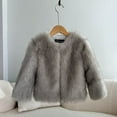 thumbnail image 1 of AUNVITO Girls Winter Hooded Faux Fur Coat Thickened Fleece-Lined Warm Casual Outerwear 2-13Y, 1 of 7