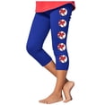 thumbnail image 1 of AUNVITO Girls Yoga Capri Pants Casual Sport Baseball Print Activewear Athleisure, 1 of 4
