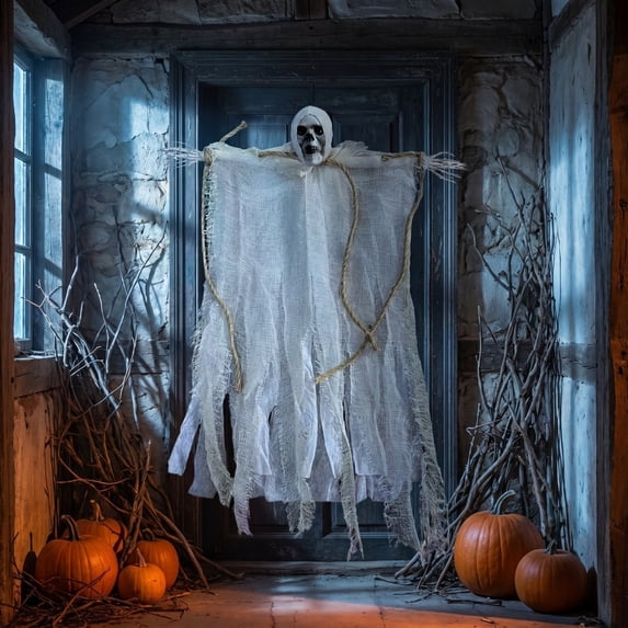 AUNVITO Halloween Pendant Hanging Ornament, Spooky Scene Decoration Prop for Home Indoor Party Festival Backdrop Decor, 1pc