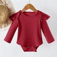thumbnail image 1 of AUNVITO Infant Cotton Bodysuit Long Sleeve Flutter Sleeve Print Snap Closure Spring Fall 0-24M, 1 of 3