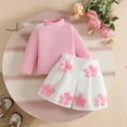 thumbnail image 1 of AUNVITO Infant Girls Winter 2-Piece Set Turtleneck Embroidered Top + Wool Blend Shorts Sweet Fashion Outfit, 1 of 9