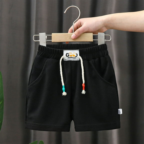 AUNVITO Kid's Short Children's Summer Cotton Casual Sports Shorts with Pocket Shorts