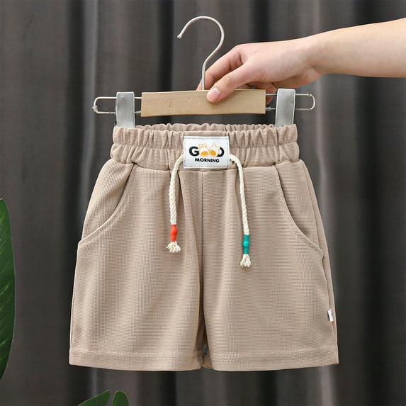 AUNVITO Kid's Short Children's Summer Cotton Casual Sports Shorts with Pocket Shorts