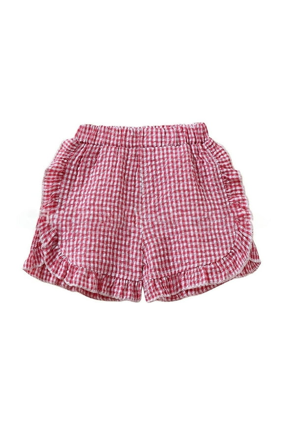 Kid's Short Girls' Flower Bud Shorts with Polka Print Summer New Style Baby Girl Shorts Casual and Comfortable Solid Color Lantern Pants