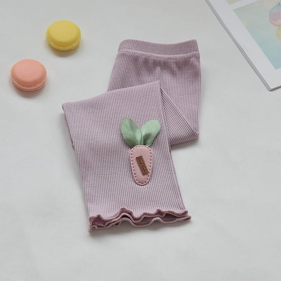 AUNVITO Kid's Short Girls' Summer Thin Elastic Waistband Leggings Cropped Pants Casual Pants Children's Shorts Shorts Children's Outerwear Pants Mid Pants