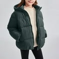thumbnail image 1 of AUNVITO Kids 2-12Y Heavyweight Puffer Jacket, Thermal Insulated Full-Zip Long Sleeve Winter Coat Casual Bomber Style Windproof Polyester Outerwear, 1 of 6