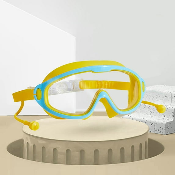 AUNVITO Kids 2-13 Years Anti-Fog Swimming Goggles with Earplugs - Leak-Proof for Pool & Beach