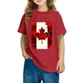 thumbnail image 1 of AUNVITO Kids Casual Short Sleeve Cotton T-shirt Stylish Cute Maple Leaf Print, 1 of 9