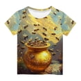 thumbnail image 1 of AUNVITO Kids Casual T-Shirt Bee Print Round Neck Short Sleeve Summer Top Boys & Girls Youth, 1 of 3