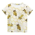 thumbnail image 1 of AUNVITO Kids Casual T-Shirt Bee Print Round Neck Short Sleeve Summer Top Boys & Girls Youth, 1 of 3