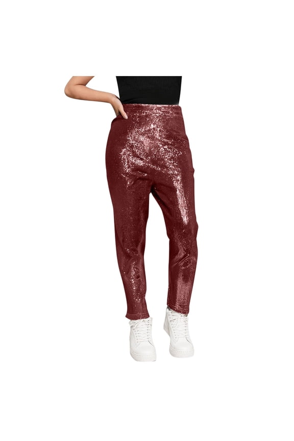 Kids Girls Boys Shiny Metallic Dance Harem Pant Gymnastics Athletic Leggings for Jazz Hip Hop Latin Ballet Dance