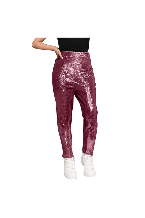 Kids Girls Boys Shiny Metallic Dance Harem Pant Gymnastics Athletic Leggings for Jazz Hip Hop Latin Ballet Dance
