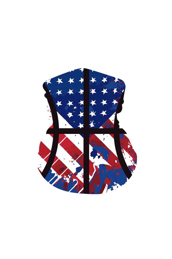 Kids Outdoor Summer Multifunctional Neck Gaiter Face Mask with Independence Day Print for Cycling Travel