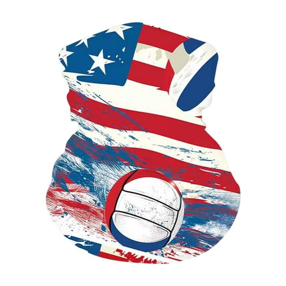 AUNVITO Kids Outdoor Summer Multifunctional Neck Gaiter Face Mask with Independence Day Print for Cycling Travel