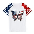 thumbnail image 1 of AUNVITO Kids Patriotic Print Raglan Sleeve Casual Short Sleeve T-Shirt Round Neck Comfortable Fit Graphic Tee Independence Day Theme, 1 of 7