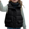 thumbnail image 1 of AUNVITO Kids Quilted Vest Warm Fleece Lined Sleeveless Puffer Coat Stand Collar Lightweight Winter Outerwear For Boys & Girls 6-15Y, 1 of 4