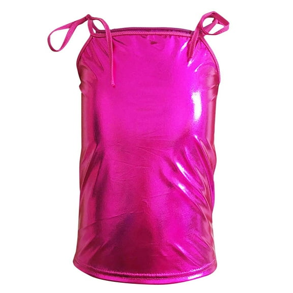 AUNVITO Kids Sequins Top Stretch Bandeau Strapless Sequin Crop Tops Party Club Wear Top for Girls Dancewear Streetwear