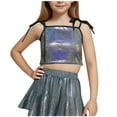 thumbnail image 1 of AUNVITO Kids Sequins Tube Top Stretch Bandeau Strapless Sequin Crop Tops Party Club Wear Top for Girls Dancewear Streetwear, 1 of 5