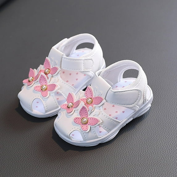 AUNVITO Kids Shoes Baby Sandals For Summer Girls Called Shoes With Slip Soft Soles For Toddlers Princess Toe Shoes For Toddlers