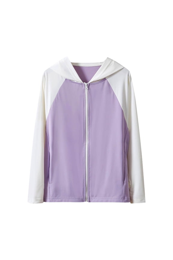 Kids Sun Protection Hooded Jacket UV Protective Breathable Ice Silk Lightweight Loose Fit Casual Coat Spring Summer Outdoor Travel Outerwear