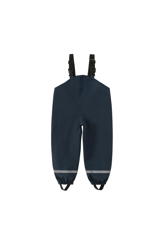Kids Waterproof Overalls Rain Pants All-Season Lightweight Suspenders Outdoor Long Pants