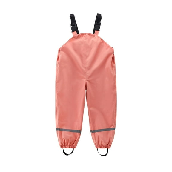 AUNVITO Kids Waterproof Overalls Rain Pants All-Season Lightweight Suspenders Outdoor Long Pants