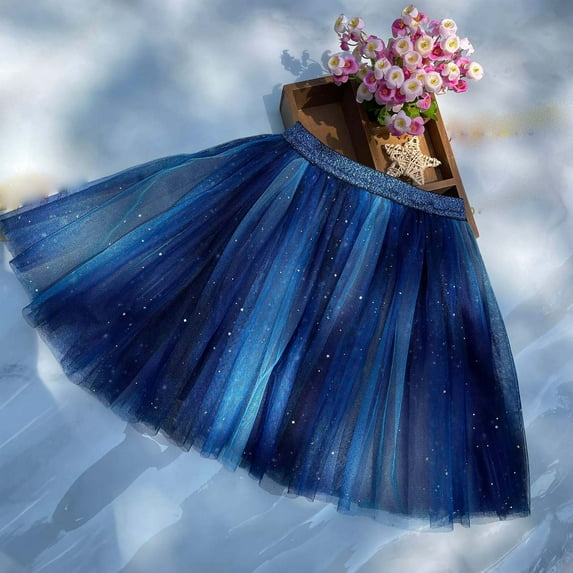 AUNVITO Little Girls Dresses Medium To Large Children and Girls Versatile Puffy Mesh Skirt Skirt Summer Girls Clothes
