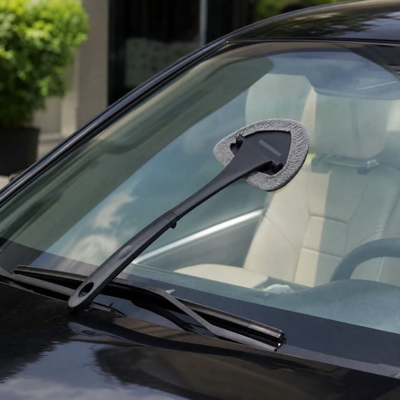 AUNVITO Long Handle Car Window Cleaning Brush, Windshield Glass Cleaner ...