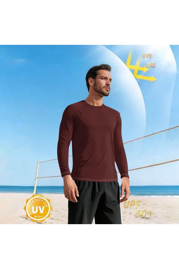 Men's Oversized Sun Protection Quick-Dry Long Sleeve T-Shirt Casual and Sporty for Spring Summer