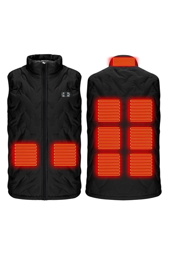 Men's Women's Heated Vest 9-Zone Dual Control Thermal Lightweight Nylon Spandex Winter Warm Heated Waistcoat for Outdoor Activities