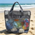 thumbnail image 1 of AUNVITO Mesh Net Beach Tote Bag, Large Capacity Ventilated Sand-Proof Shoulder Handbag for Summer Swimming Travel Outdoor, 1pc, 1 of 7
