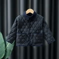 thumbnail image 1 of AUNVITO Non-Pilling Cotton Winter Coat for Boys & Girls 0-6Y Solid Color Button Lapel Large Pockets Long Sleeve No Hood Casual Outerwear, 1 of 3