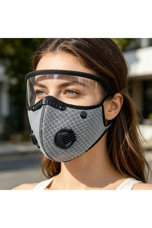 Riding Face Mask with Activated Carbon Filter, Breathable Dust & Smog Proof Bike Mask, Wind Resistant Protective Face Cover for Cycling Running Outdoor Sports