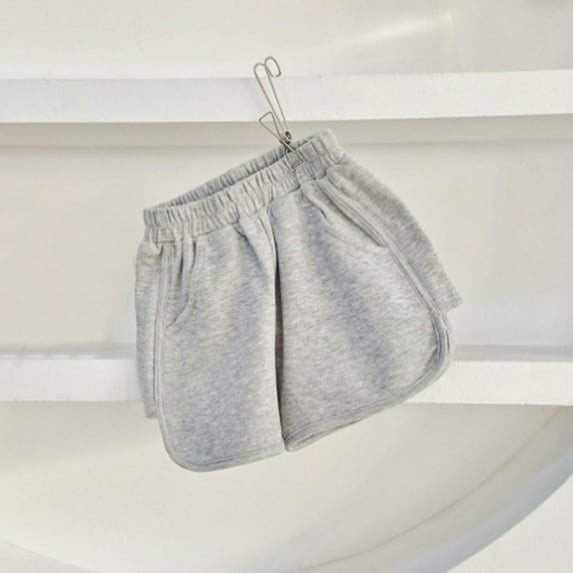 AUNVITO Shorts for Girls Children Solid Color Summer Pants Baby Boy Girl Loose Pockets Shorts Sport Pants