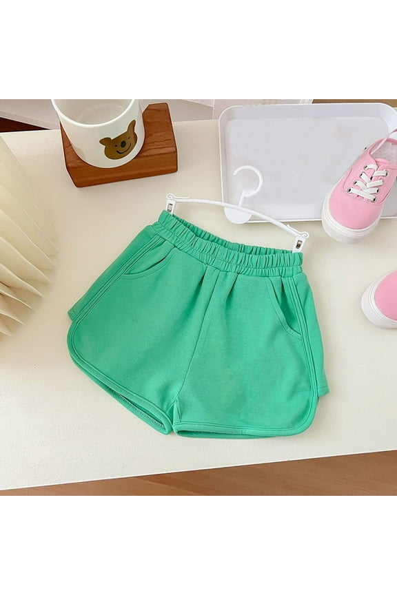 Shorts for Girls Children Solid Color Summer Pants Baby Boy Girl Loose Pockets Shorts Sport Pants