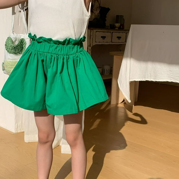 AUNVITO Shorts for Girls Toddler Kids Girls Fashion Solid Color Cute Summer Leisure Pants Shorts