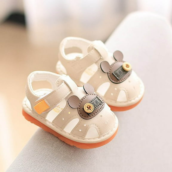 AUNVITO Soft Soled Casual Shoes Suitable for Children and Babies Embroidered Cute Shoes Small Leather Shoes